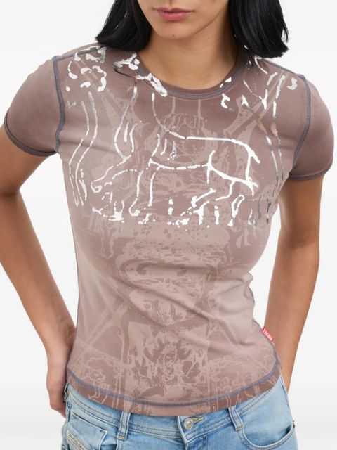 Diesel print T-shirt - Brown