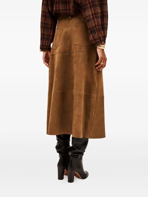 Ba&Sh Massia panelled midi skirt - Brown