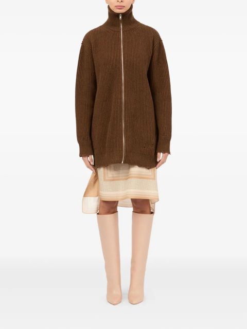 MM6 Maison Margiela ribbed zip-up cardigan - Brown - zdjęcie produktu nr 2