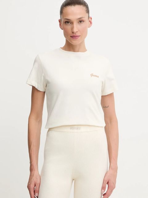 Guess t-shirt ALBA damski kolor beżowy V5BI17 KCBF1 - zdjęcie produktu nr 1