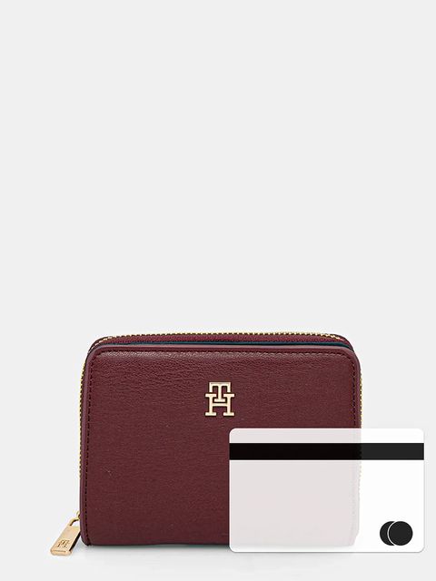 Tommy Hilfiger portfel damski kolor bordowy AW0AW17742