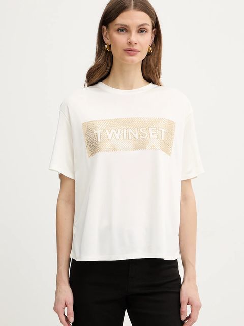 Twinset t-shirt damski kolor beżowy 261LB2SAA - zdjęcie produktu nr 1
