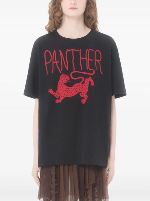 Valentino Garavani panther print cotton T-shirt - Black