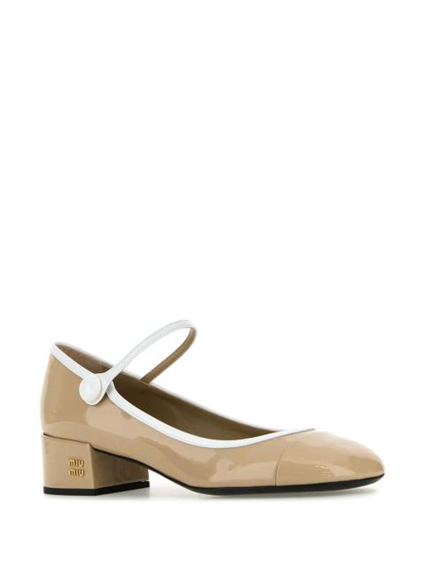 Miu Miu 40mm leather pumps - Neutrals - zdjęcie produktu nr 2