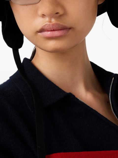 Miu Miu zip-front ribbed knit sweater - Blue