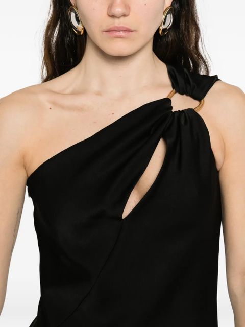 Max Mara one-shoulder draped maxi dress - Black