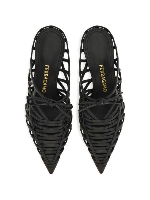 Ferragamo S-shaped heeled mules - Black