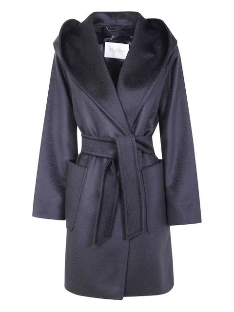 Max Mara hooded belted coat - Black - zdjęcie produktu nr 1