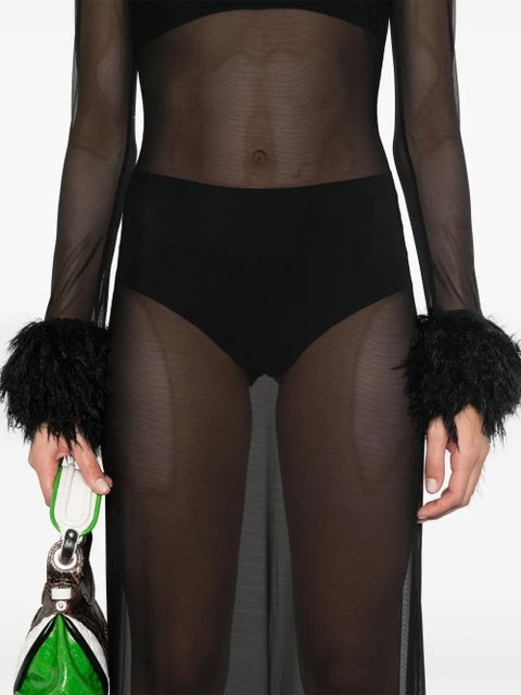 Marine Serre semi-sheer maxi dress - Black