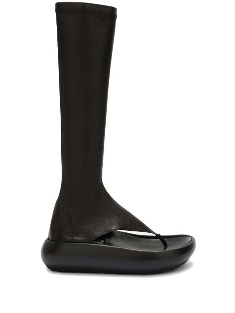 Jil Sander open-toe leather boots - Black - zdjęcie produktu nr 1