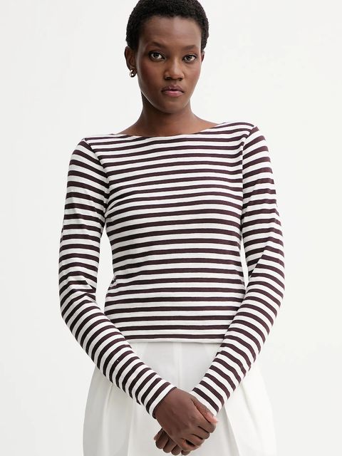 Marc O'Polo longsleeve bawełniany kolor brązowy 510219652597