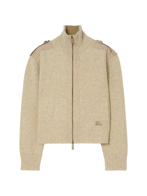 Burberry funnel-neck embroidered cardigan - Neutrals - zdjęcie produktu nr 1