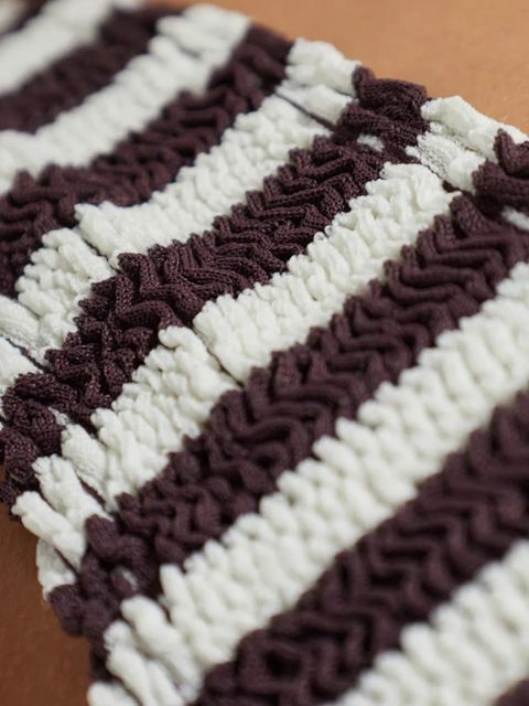 Bond-eye striped swimsuit - Brown