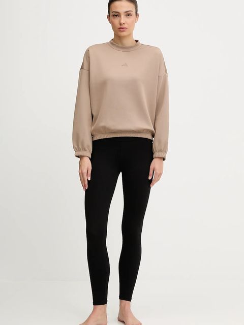 adidas Performance bluza do jogi Motion damska kolor beżowy gładka JM4490