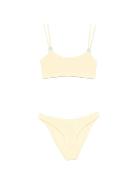 Hunza G bead-embellished seersucker bikini - Yellow - zdjęcie produktu nr 1