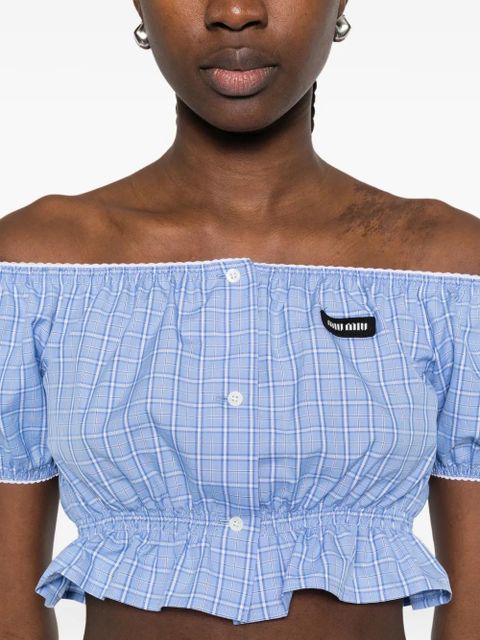Miu Miu checked shirt - Blue