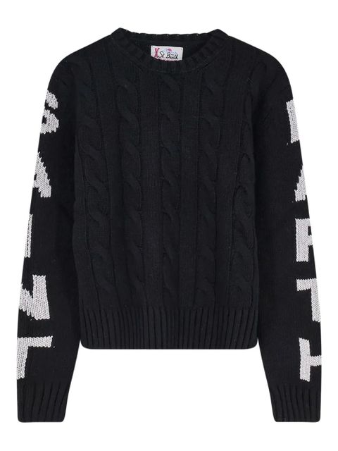 MC2 Saint Barth cable-knit logo sweater - Black - zdjęcie produktu nr 1