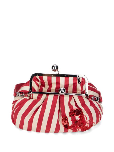Weekend Max Mara medium Wkagerusia lobster-patch striped clutch bag - Red