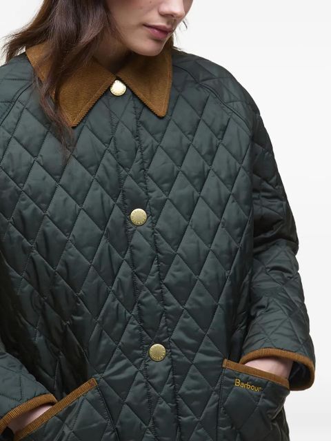 Barbour quilted corduroy-collar coat - Green