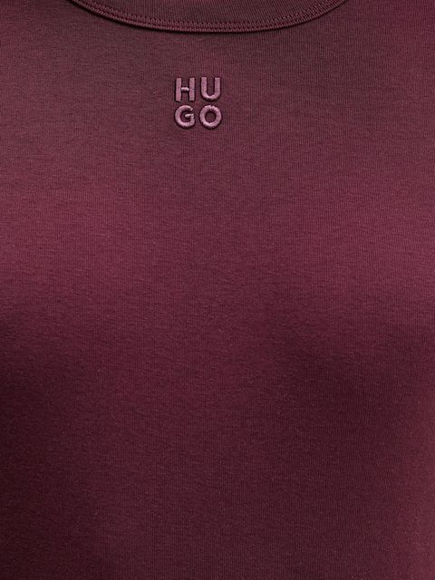 HUGO t-shirt Deloris damski kolor bordowy 50512002