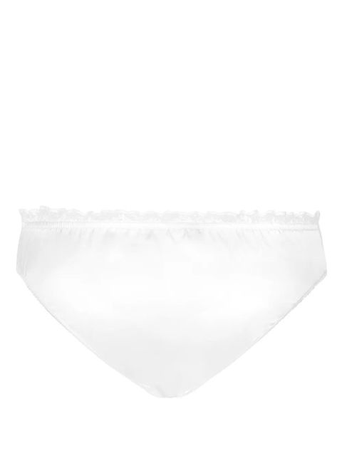 Dolce & Gabbana ruffle-trim stretch-silk briefs - White - zdjęcie produktu nr 2