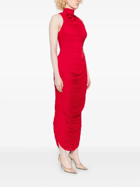 Magda Butrym high-neck draped dress - Red - zdjęcie produktu nr 2