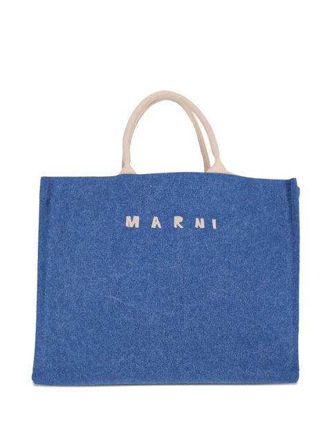 Marni logo-detail tote bag - Blue - zdjęcie produktu nr 1