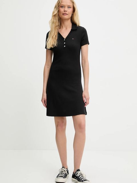 Tommy Jeans sukienka kolor czarny mini dopasowana DW0DW21172 - zdjęcie produktu nr 2