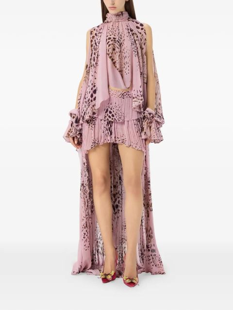 Blumarine Georgette butterfly-print skirt - Pink - zdjęcie produktu nr 2