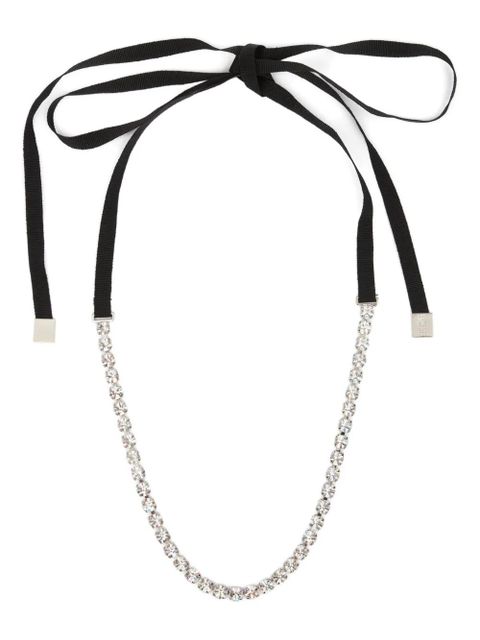 MM6 Maison Margiela rhinestone-bow necklace - Silver - zdjęcie produktu nr 1