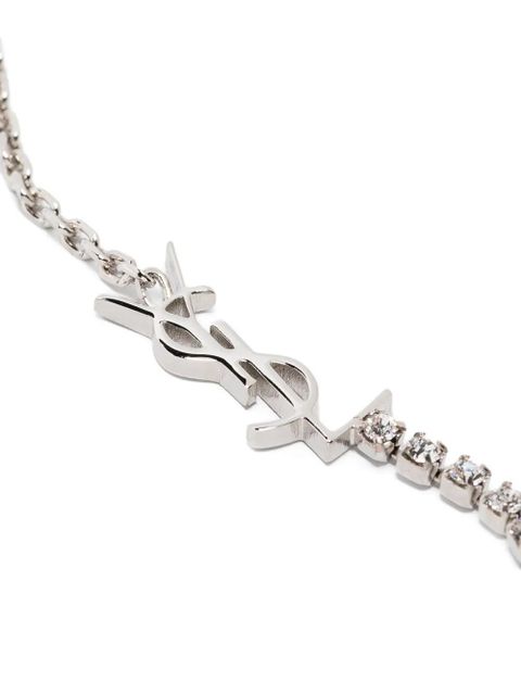 Saint Laurent Cassandre-charm chain-link bracelet - Silver