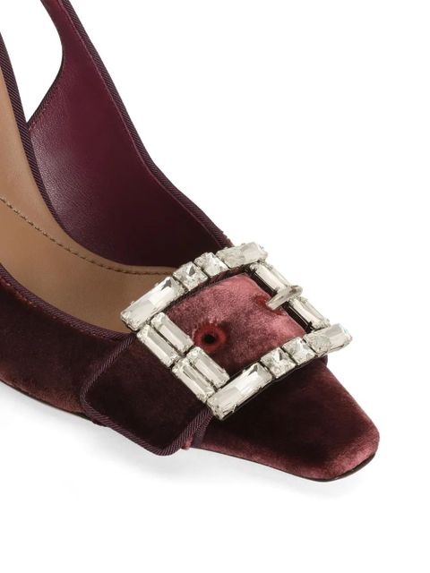 Dolce & Gabbana crystal-buckle slingback pumps - Red