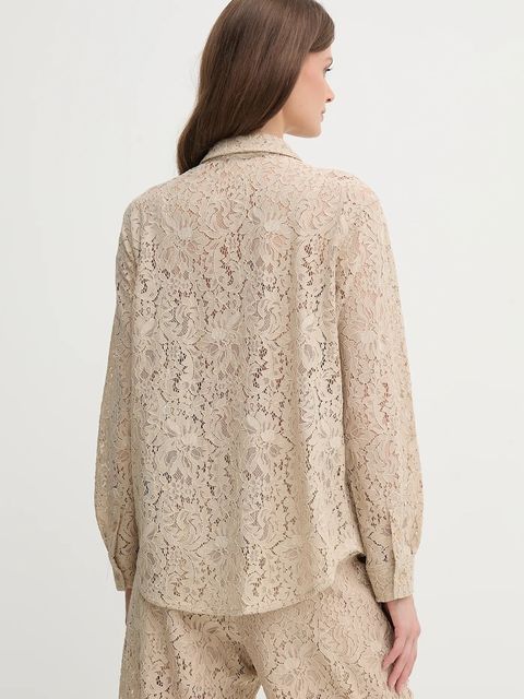 Dkny koszula damska kolor szary regular z kołnierzykiem klasycznym DJ5W2132