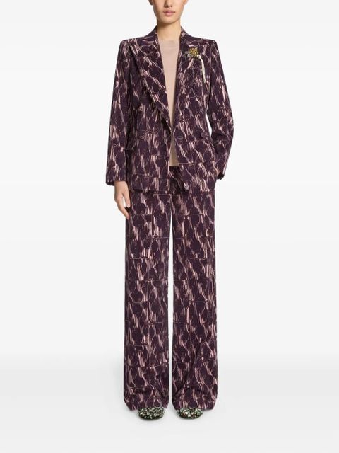 DRIES VAN NOTEN abstract-print double-breasted blazer - Purple - zdjęcie produktu nr 1