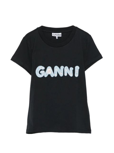GANNI logo-embroidery T-shirt - Black - zdjęcie produktu nr 1