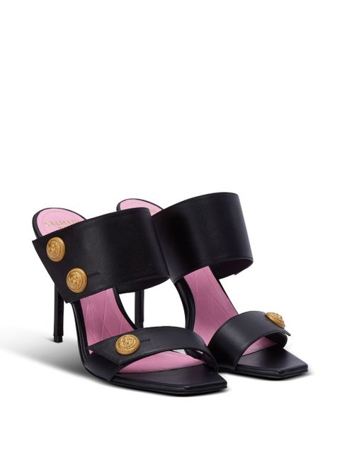 Balmain button-fastening leather sandals - Black - zdjęcie produktu nr 2