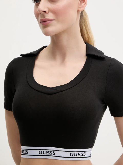 Guess polo ALINE damskie kolor czarny V5GP07 KCSA2