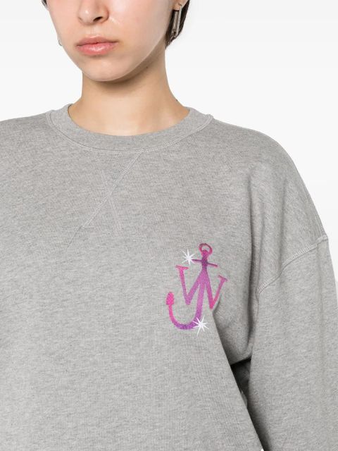 JW Anderson embroidered-logo cotton sweatshirt - Grey
