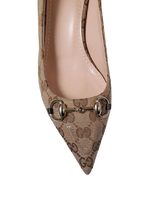 Gucci horsebit patterned point-toe pumps - Neutrals