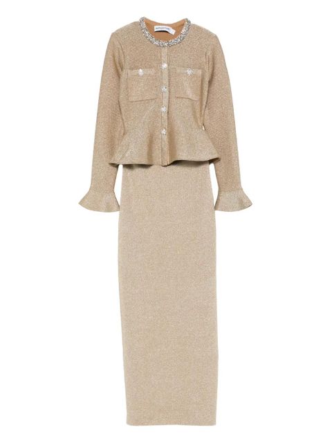 Self-Portrait embellished midi dress - Gold - zdjęcie produktu nr 1