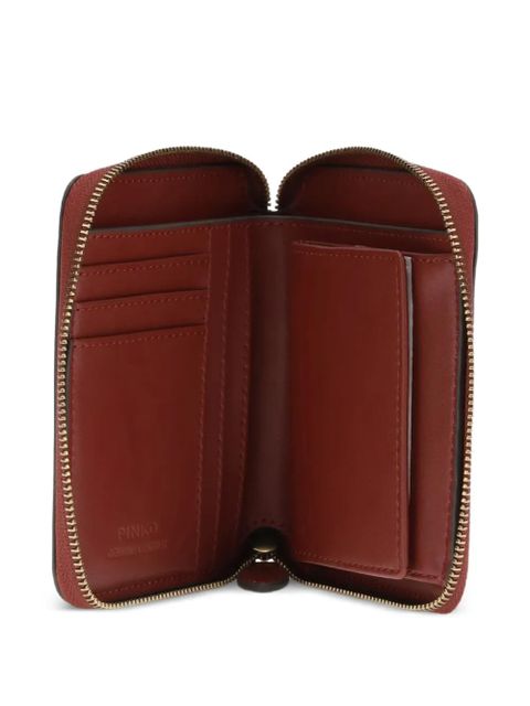 PINKO zip-around appliqué leather wallet - Red