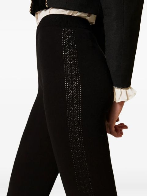 TWINSET side-band knit leggings - Black