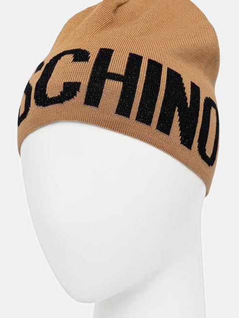 Moschino czapka z wełną kolor zielony z cienkiej dzianiny M2997 65165