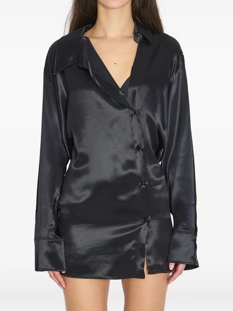 The Attico pointed-collar button mini dress - Black - zdjęcie produktu nr 1