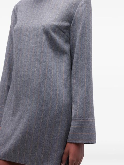 GANNI pinstripe ruffled dress - Grey