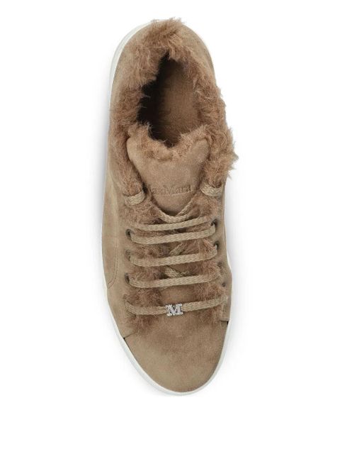 Max Mara fur trim trainers - Neutrals