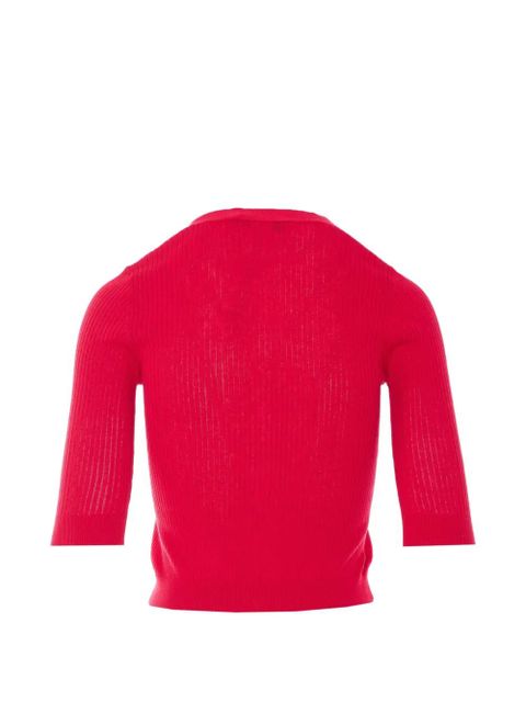 TWINSET ribbed-knit V-neck cardigan - Red - zdjęcie produktu nr 2