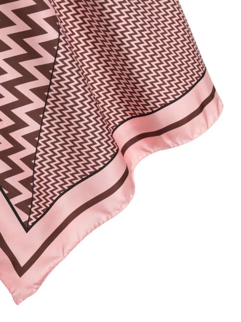 Lanvin jacquard-logo silk scarf - Pink