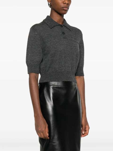 Givenchy short-sleeve logo polo-neck knitwear - Grey