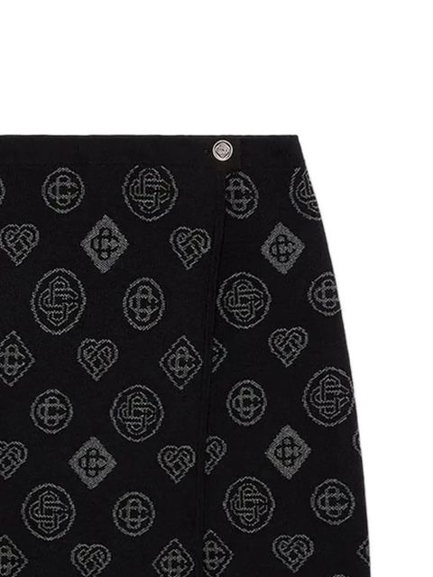 Casablanca jacquard-motif wrap midi skirt - Black - zdjęcie produktu nr 2